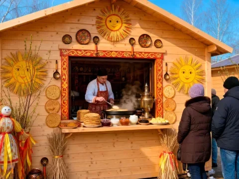 Ярмарочные домики на Масленицу